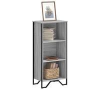 Bookcase Grey Sonoma 50x31x106cm Engineered Wood 3-Shelf Metal Feet Modern Slim
