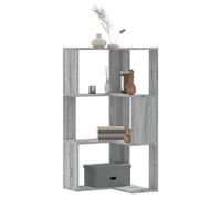 (grey sonoma) vidaXL Corner Bookcase 3-Tier Corner Bookshelf Corner Rack Engineered Wood