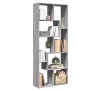 Bookcase Grey Sonoma 67x25x161.5cm Engineered Wood 8-Shelf Modern Freestanding
