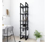 Bookcase Grey Sonoma 80x30x175cm Engineered Wood & Metal 5-Tier StorageTallUnit