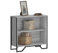 Bookcase Grey Sonoma 80x31x74.5cm Engineered Wood Metal Feet Modern Compact Home