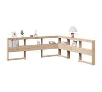 Bookcase Headboard Bedroom Back Headboard L-Shaped Solid Wood Pine vidaXL UK