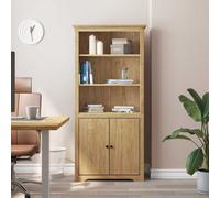 vidaXL Bodo 2 Door 3 Shelf Honey Brown Bookcase - Size: 173 x 82 x 40cm - Wilko