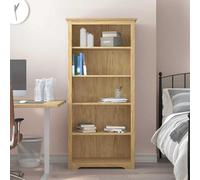 vidaXL Bodo 5 Shelf Honey Brown Bookcase - Size: 173 x 82 x 40cm - Wilko