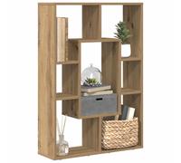 Bookcase Modern Slim Freestanding 7-Shelf Artisan Oak Engineered Wood 63x20x90cm