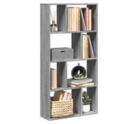 vidaXL Bookcase Bookshelf Rack Storage Cabinet Grey Sonoma Engineered Wood