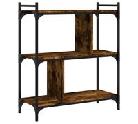 vidaXL Bookcase 3-Tier Smoked Oak 76x32x88 cm Engineered Wood