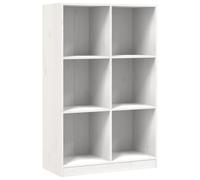 (white) vidaXL Bookcase Office Book Shelf Storage Cabinet Book Stand Solid Wood Pine