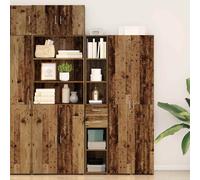 Bookcase Old Wood 30x42.4x185cm Engineered Wood 2-Drawer Tall Storage Shelf Unit