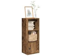 Bookcase Old Wood 31x24x77 cm Engineered Wood Slimline Storage Cabinet with Door