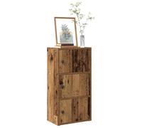 Bookcase Old Wood 40x24x77 cm Engineered Wood 3-Shelf Cabinet with Flip Door DIY