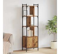 Bookcase Old wood 44.5x30x154.5cm Engineered Wood 6 Shelves 1 Door Metal Legs XL