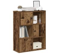 Bookcase Old Wood 60x24x76.5 cm Engineered Wood 2-Shelf Storage Cabinet inclDoor