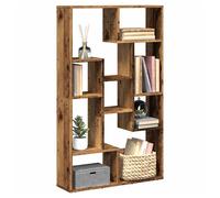 Bookcase Old Wood 72x20x120.5cm Engineered Wood Geometric 8-Cubby Shelf Storage