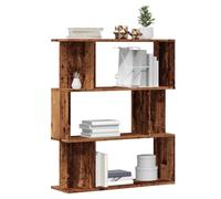 Bookcase Old Wood 80x24x96 cm Engineered Wood 3-Tier Slim Storage Shelf Unit