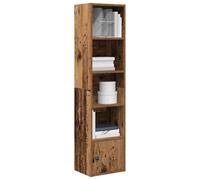 Bookcase Old Wood Engineered Wood 31x24x127cm Slim Shelf Cabinet w/Door Storage.