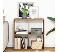 Bookcase Room Divider Artisan Oak Engineered Wood 69.5x29x69.5 cm 4 Cubes Shelf