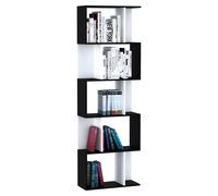 Homcom Bookcase Storage Display Shelving S Shape Design Unit Divider Particle In Black Black