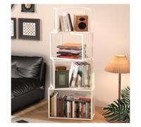Bookcase Shelving Unit, 4-Tier Industrial Storage Shelf with Steel Frame, Corner Display Bookshelf for Home Décor and Organization