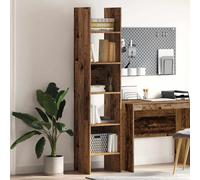 Bookcase Slim 5-Shelf Old Wood Engineered Wood 40x35x180 cm Sturdy Modern Living