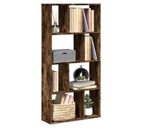 vidaXL Bookcase Bookshelf Rack Storage Cabinet Smoked Oak Engineered Wood