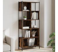 Bookcase Smoked Oak 72x28x172 cm Engineered Wood Berkfield Home Brown One Size