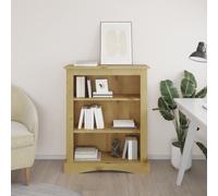 Bookcase Solid ed Pinewood 4-Shelf White & Brown 81x29x150cm Rustic Corona UK