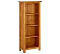 vidaXL Solid Oak Wood 4-Tier Bookcase Living Room Book Shelf Display Unit
