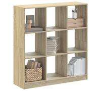 Bookcase Sonoma Oak 102x32x108cm Engineered Wood 9 Compartment Cube Shelf Tall.