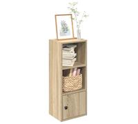 Bookcase Sonoma Oak 31x24x77cm Engineered Wood 3-Shelf Cupboard with Door Incl.