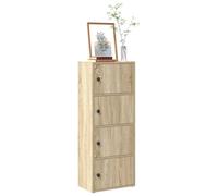 Bookcase Sonoma Oak 40x24x102 cm Engineered Wood Cabinet with Door, Narrow Slim