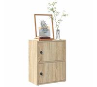 Bookcase Sonoma Oak 40x24x52cm Engineered Wood Shelves with Door Compact Unit.