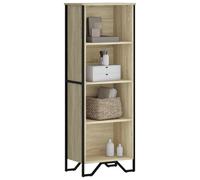 Bookcase Sonoma Oak 50x31x137.5cm Engineered Wood Metal 4 Open Shelves Slim Tall