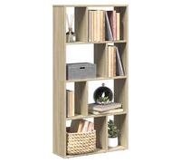 Bookcase Sonoma Oak 60x20x120.5 cm Engineered Wood 8-Compartment Geometric Shelf