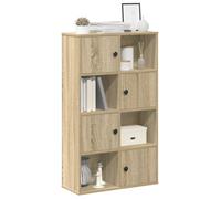 Bookcase Sonoma Oak 60x24x101.5cm Engineered Wood 3-Compartment Tall Storage Pro