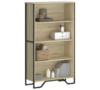 Bookcase Sonoma Oak 80x31x137.5cm Engineered Wood Metal Feet Slim 4 Open Shelves