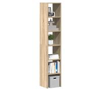 Bookcase Sonoma Oak Engineered Wood 30x30x80cm Stackable Slim Shelf for Home