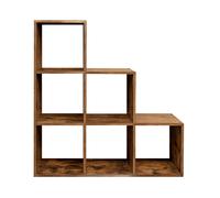 Bookcase, Staircase Shelf, Storage Unit, Rustic Brown
