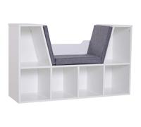 Bookcase Storage Shelf with Cushioned Reading Seat Cube Bookshelf Organizer for