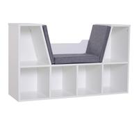Bookcase Storage W/Particle Board Sponge Linen - 102W x 30D x 61Hcm-White/Grey - CARTER | TJ Hughes White
