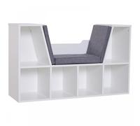 Bookcase Storage W/Particle Board Sponge Linen - 102W x 30D x 61Hcm-White/Grey - CARTER | TJ Hughes White