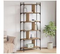 Bookcase Tall Freestanding Artisan Oak 76x32x192cm Engineered Wood 5Shelf Stable