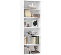 Bookcase Tall Shelving Book Shelf 6 Tier Display Storage Unit Freestanding White