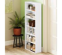 Bookcase Tall Shelving Book Shelves 6 Tier Display Storage Unit Freestanding