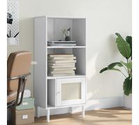 Bookcase White 60x35x130 cm Solid Pine Wood Rattan Door Wooden Handle BohoShelf