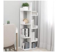 Bookcase White Engineered Wood 48x25.5x140cm 13-Shelf Slim Storage Unit for Home