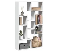 Bookcase White Engineered Wood 72x20x120.5 cm 8-Compartment Slim Shelf for Home
