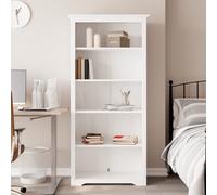 Bookcase White Engineered Wood 82x40x173cm 5Shelf Modern Minimalist Storage Unit
