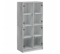 Bookcase with Doors Bookshelf Storage Rack Cabinet Engineered Wood vidaXL