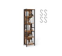 Bookcase with hooks and multiple shelves, 6-Tier(40W x 175.6H cm)